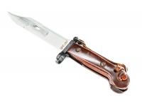 ММГ Штык-ножа АК ШНС-001-01 (для АКМ), коричневая рукоятка с рез. накладкой на мет. ножнах, без пропила, в кол. исполнении Люкс