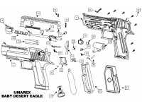 взрыв схема к пневматическому пистолету Umarex Baby Desert Eagle (никель)