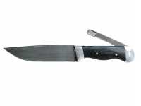Нож Путник, кованый, сталь Х12МФ, цельнометаллический, орех+шкуросъем