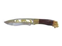 Нож НС-30 медведь Златоуст просечной, позолота, фианиты - вид №1