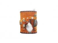 Фляга 0,7 л 4 предмета, кожа (Ворсма)