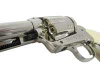 барабан пневматического револьвера Umarex Colt Single Action Army 45 nickel finish вид спереди
