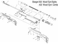 Пневматическая винтовка Stoeger A30 Synthetic 4,5 мм (50004) взрыв-схема