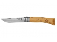 Нож Opinel серии Tradition Nature №07 (клинок 8см., нерж. сталь, рисунок - звезды, рукоять - самшит)