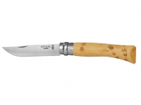 Нож Opinel серии Tradition Nature №07 (клинок 8 см., нерж. сталь, рисунок - следы, рукоять - самшит)