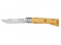 Нож Opinel серии Tradition Nature №07 (клинок 8 см., нерж. сталь, рисунок - снежинки, рукоять - самшит)