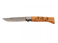 Нож Opinel серии Tradition Animalia №08 (клинок 8,5 см., нерж. сталь, рисунок - олень, рукоять - дуб)