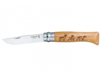 Нож Opinel серии Tradition Animalia №08 (клинок 8,5 см., нерж. сталь, рисунок - собака, рукоять - дуб)