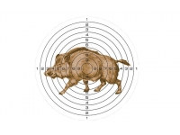 Мишень для пневматики Кабан 25 м цветная 140x140 мм (50 штук)