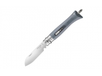 Нож Opinel серии Specialists DIY №09 (клинок 8см., нержавеющая сталь, пластик, цвет - серый, сменные биты) - вид №1