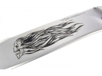 Нож Ножемир Н-184М(SWF) Череп с огненным шлейфом (эластрон, полировка, чехол, пластик, гравировка) - вид №1
