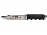 Нож Ножемир Н-186S(AK) Автомат Калашникова и колючая проволока (эластрон, сатин, чехол, пластик, гравировка)