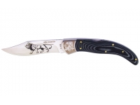 Нож Ножемир C-159L Лев (складной, микарта, зерк полировка, гравировка, back lock)