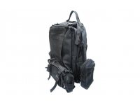 Рюкзак с тремя сумками (черный) вид сбоку