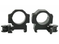 Кольца Leapers UTG 25,4 мм быстросъёмные на Picatinny с рычажным зажимом низкие (RQ2W1104) вид спереди