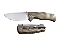 Нож LionSteel серии SR-1 (лезвие 94 мм, рукоять - титан, цвет бронзовый, в деревянной коробке)
