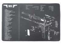 Коврик для чистки оружия Colt 1911 (42,5x28 см, черно-белый)