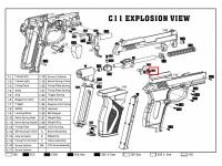 Предохранитель Crosman C11 на взрыв-схеме