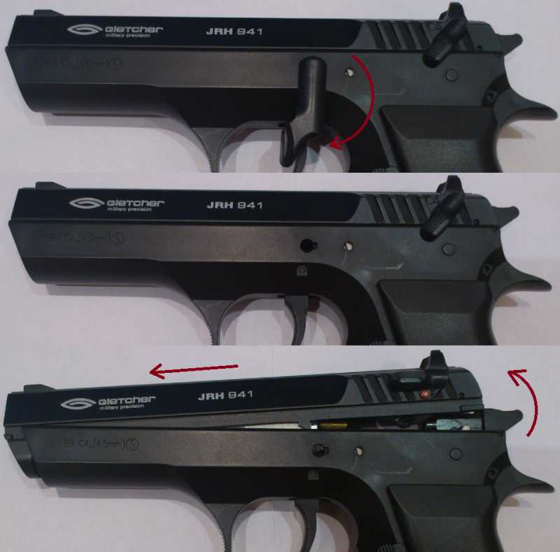 3)Разборка пистолета Gletcher JRH 941
