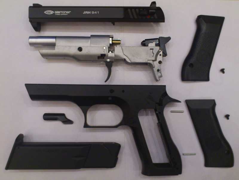 8)Разборка пистолета Gletcher JRH 941