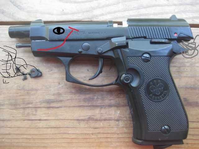 15)Замена демпфера у Beretta 84FS от Umarex.