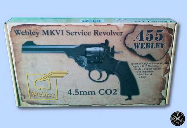 Коробка пневматического пистолета Webley MkVI