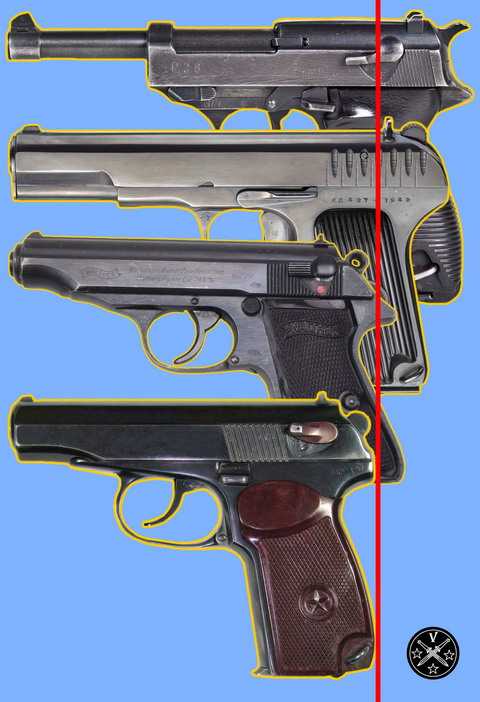 Габаритные размеры пистолетов