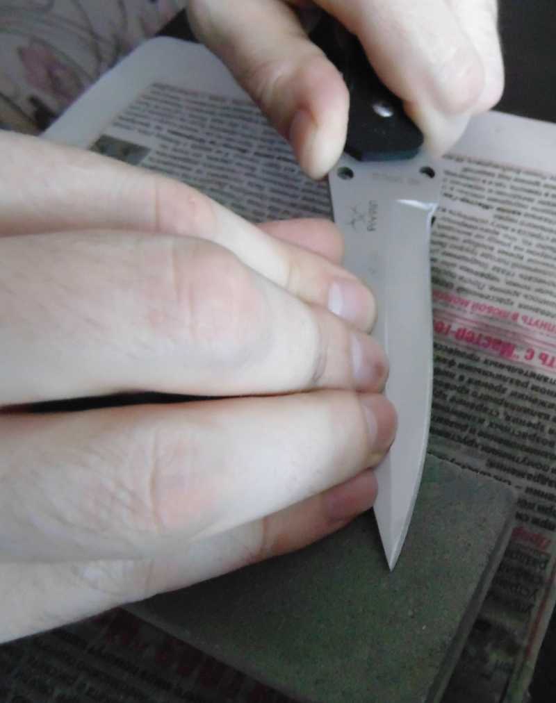 13)Обычная заточка ножа