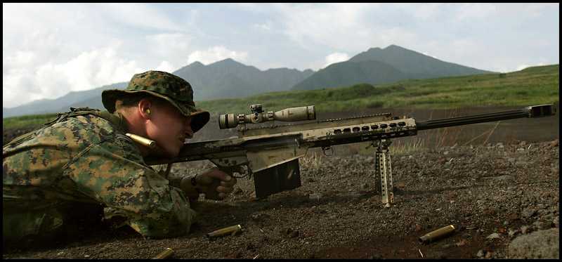 2)Крупнокалиберные снайперские винтовки Barrett M82A1/M107A1