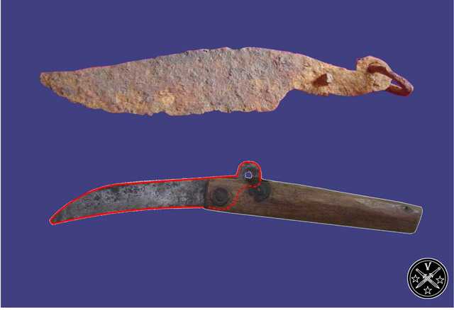 Конструкция прититивного складного ножа