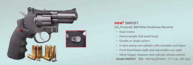 Новый пневматический револьвер Crosman SNR357