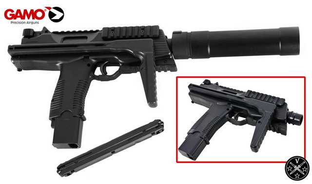 Пневматический пистолет-пулемет Gamo MP9 с удлинителем ствола
