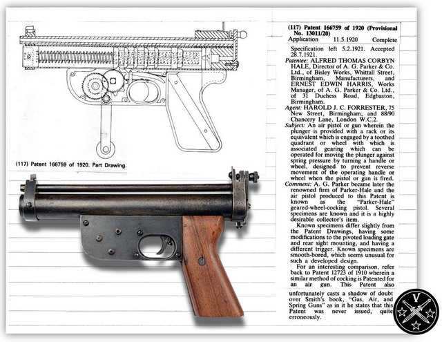 3)ЛЕБЕДКА В ПНЕВМАТИЧЕСКИХ ПИСТОЛЕТАХ - PARKER PATENT PRECISION AIR-PISTO