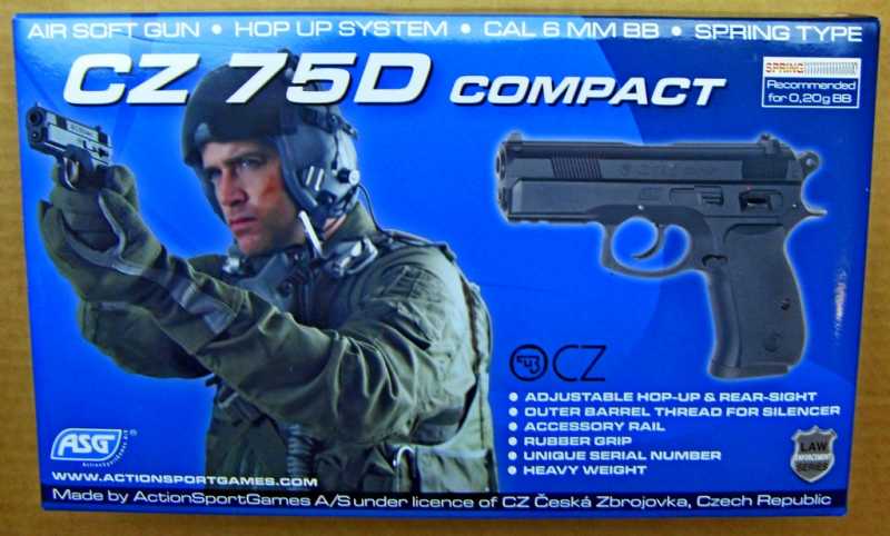 2)Спринговый пистолет ASG CZ 75D Compact. 